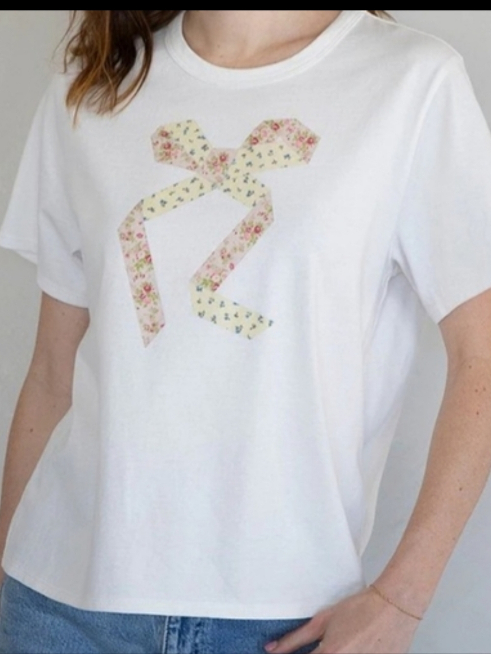 Things Between Girls/Youth/Junior Ivory Shirt with Floral Bow